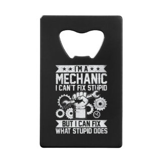 Funny Car Mechanic Engineer Men Women Kids Auto Me Creditkaart Flessenopener