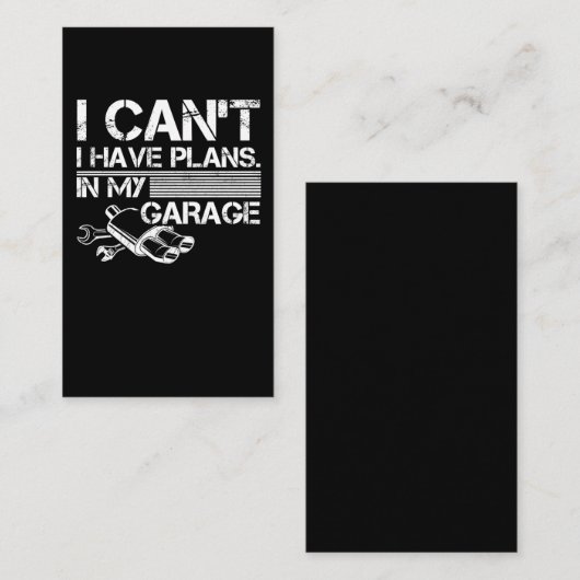 Funny Car Mechanic Garage Tuning Fan Visitekaartje (Voorkant / Achterkant)