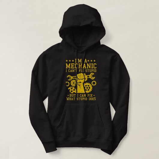 Funny Car Mechanic Mannen Vrouwen Kinder Beste aut Hoodie (Design voorkant)