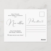 Funny Car New Home Adres Aankondiging Briefkaart (Achterkant)