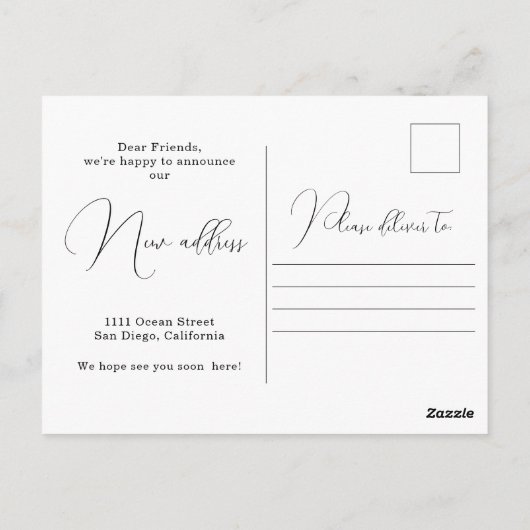 Funny Car New Home Adres Aankondiging Briefkaart (Achterkant)