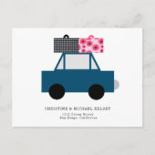 Funny Car New Home Adres Aankondiging Briefkaart (Voorkant)