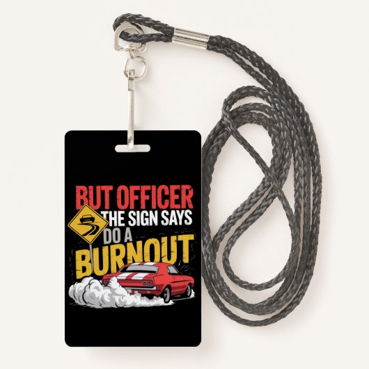 Funny Car Racing Burnout Drag Racing Muscle Car  Badge (Voorkant met draagriem)