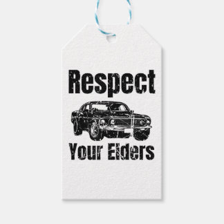 Funny Car - respect voor uw oudere man Cadeaulabel