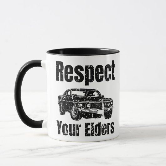 Funny Car - respect voor uw oudere man Mok (Links)