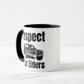 Funny Car - respect voor uw oudere man Mok (Voorkant links)