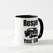 Funny Car - respect voor uw oudere man Mok (Voorkant rechts)