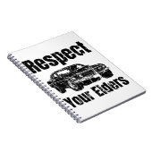 Funny Car -  respect voor uw oudere man Notitieboek (Rechterzijde)