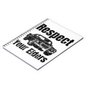 Funny Car -  respect voor uw oudere man Notitieboek (Linkerzijde)