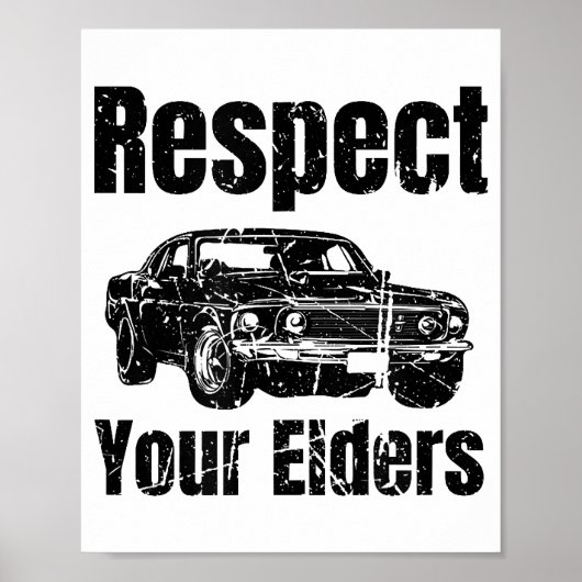 Funny Car -  respect voor uw oudere man Poster (Voorkant)