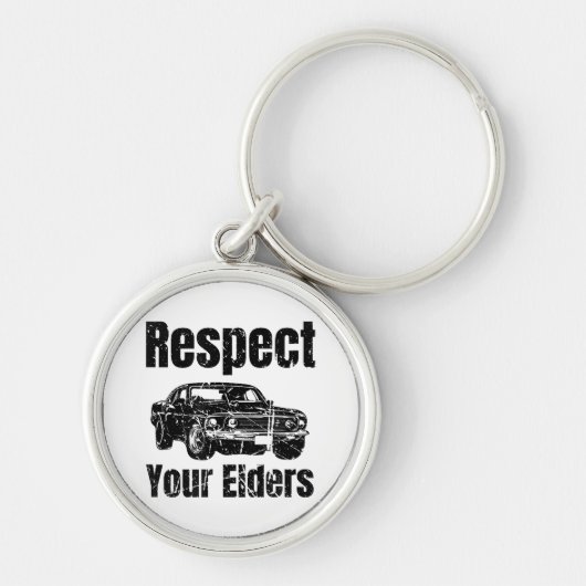 Funny Car -  respect voor uw oudere man Sleutelhanger (Voorkant)