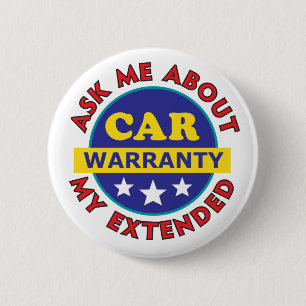 Funny Car Warranty Pin Ronde Button 5,7 Cm