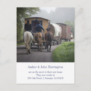 Funny Caravan en Rigers op paarden Aankondigingskaart