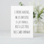 Funny Card for Boss Day - Kaart van werknemer (Staand voorkant)