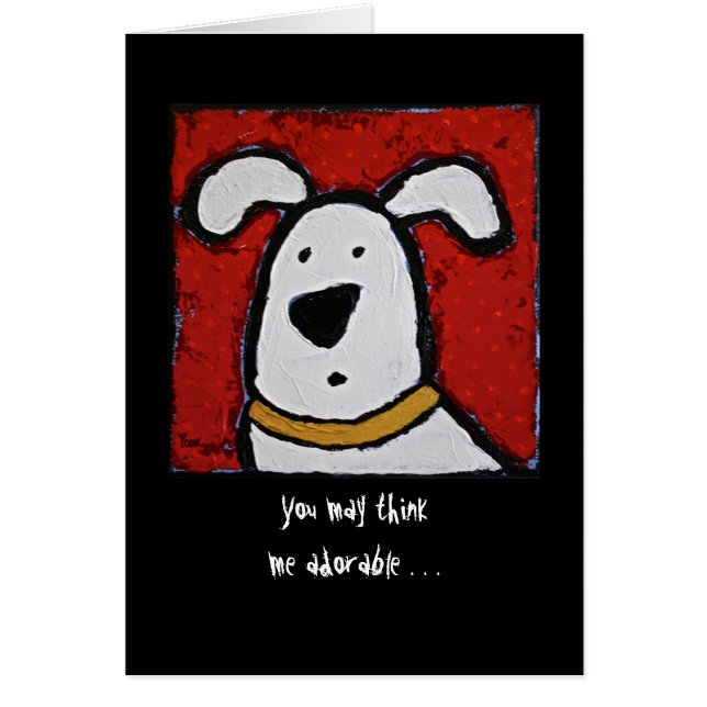 Funny card met hond en engelen (Voorkant)