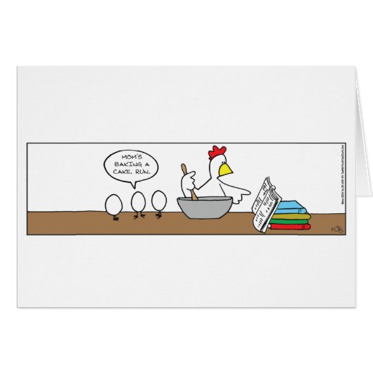 Funny Card - Moeder Chicken Cooking (Voorkant Horizontaal)