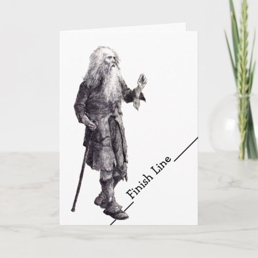 Funny Card Pensioen Finish Line & Old Guy Humor Kaart (Voorkant)