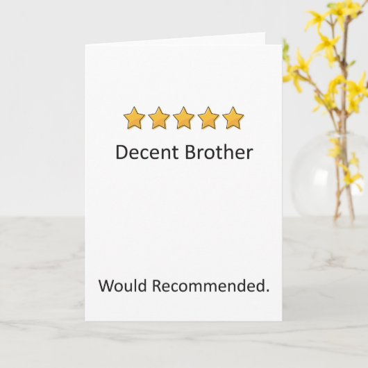 Funny Card voor broer Kaart (Gele Bloem)