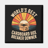 Funny Cardboard Box Breaker Downer Sarcastic Recyc Magneet (Voorkant)