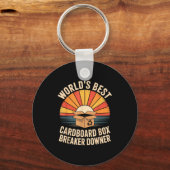 Funny Cardboard Box Breaker Downer Sarcastic Recyc Sleutelhanger (Voorkant)