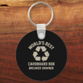 Funny Cardboard Box Breaker Downer Sarcastic Retro Sleutelhanger (Voorkant)