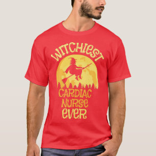 Funny Cardiac Arrestation Nurse Witch Halloween Hu T-shirt
