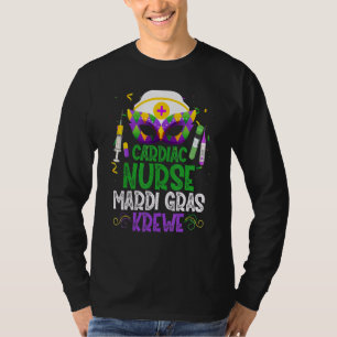 Funny Cardiac Nurse Krewe Mask Mardi Gras Carnival T-shirt