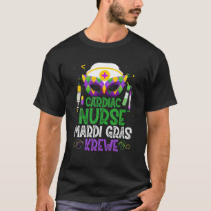 Funny Cardiac Nurse Krewe Mask Mardi Gras Carnival T-shirt