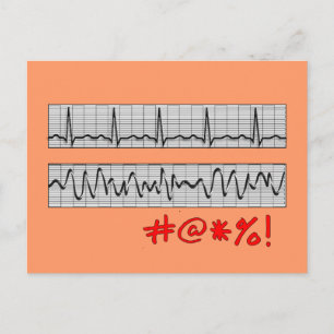 Funny Cardiac Rhythm Strip Gifts Briefkaart