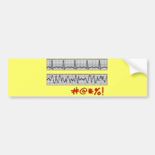 Funny Cardiac Rhythm Strip Gifts Bumpersticker