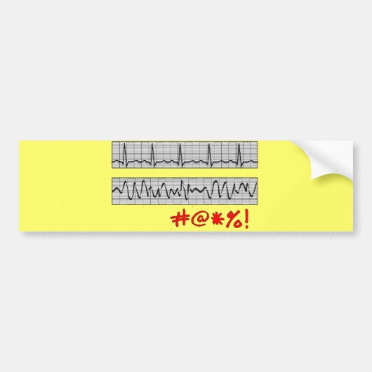 Funny Cardiac Rhythm Strip Gifts Bumpersticker (Voorkant)