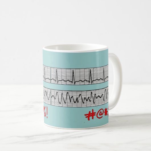 Funny Cardiac Rhythm Strip Gifts Koffiemok (Voorkant rechts)