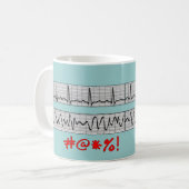 Funny Cardiac Rhythm Strip Gifts Koffiemok (Voorkant links)