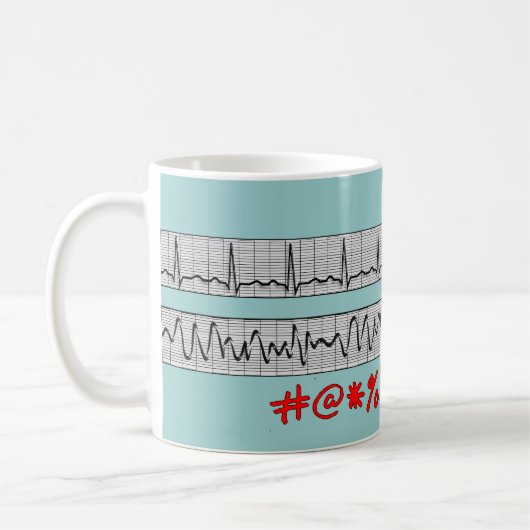 Funny Cardiac Rhythm Strip Gifts Koffiemok (Links)