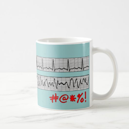 Funny Cardiac Rhythm Strip Gifts Koffiemok (Rechts)