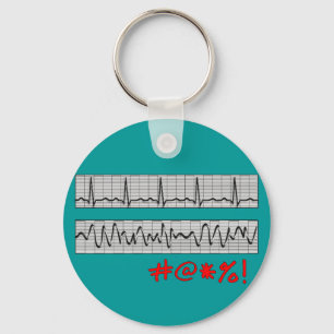 Funny Cardiac Rhythm Strip Gifts Sleutelhanger