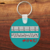 Funny Cardiac Rhythm Strip Gifts Sleutelhanger (Voorkant)