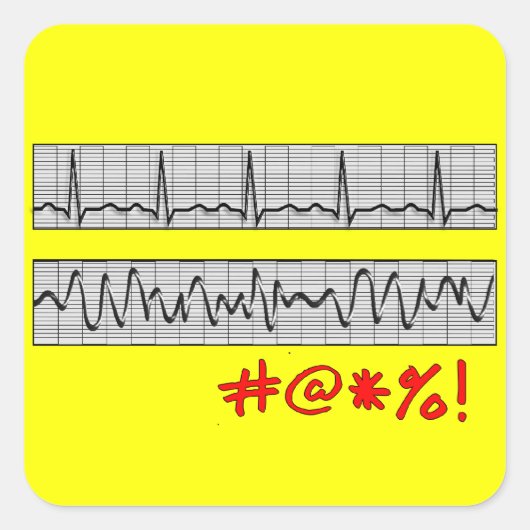 Funny Cardiac Rhythm Strip Gifts Vierkante Sticker (Voorkant)