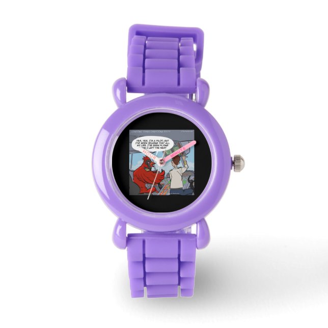 Funny Cardinal Jumbo Jet Piloot Dames Horloge (Voorkant)