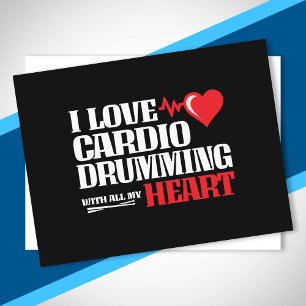 Funny Cardio Drumming Quote Fitness Motivation Briefkaart