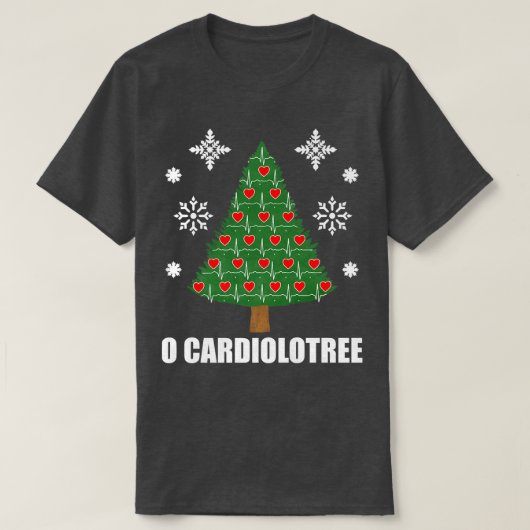 Funny Cardiologist Christmas Tree Cardiology Offic T-shirt (Design voorkant)