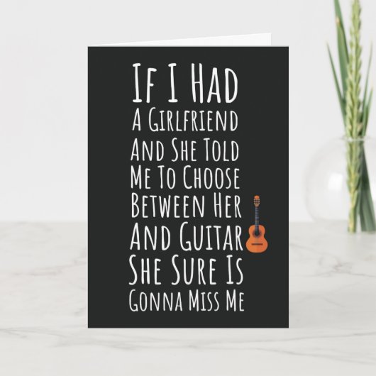 Funny Cards For Male Guitar Players Men Teen Boys Kaart (Voorkant)
