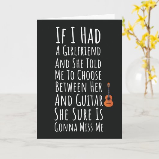 Funny Cards For Male Guitar Players Men Teen Boys  Kaart (Gele Bloem)