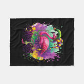 Funny Carnival Party Flamingo Mardi Gras Fleece Deken (Voorkant (Horizontaal))