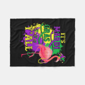 Funny Carnival Party Gift Idea Flamingo Mardi Gras Fleece Deken (Voorkant (Horizontaal))