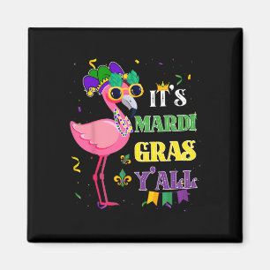 Funny Carnival Party Gift Idea Flamingo Mardi Gras Magneet