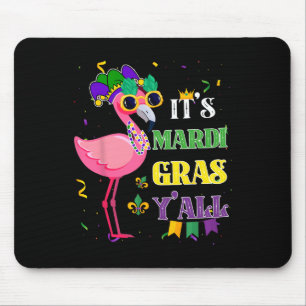 Funny Carnival Party Gift Idea Flamingo Mardi Gras Muismat