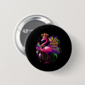 Funny Carnival Party Gift Idea Flamingo Mardi Gras Ronde Button 5,7 Cm (Voorkant /achterkant)