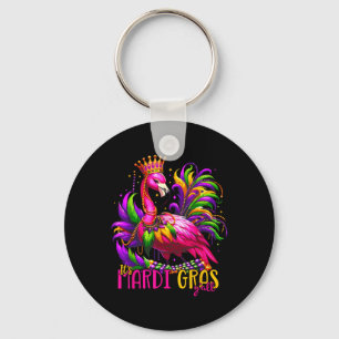Funny Carnival Party Gift Idea Flamingo Mardi Gras Sleutelhanger