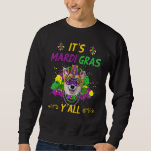 Funny Carnival Party Idea Corgi Dog Mardi Gras Trui